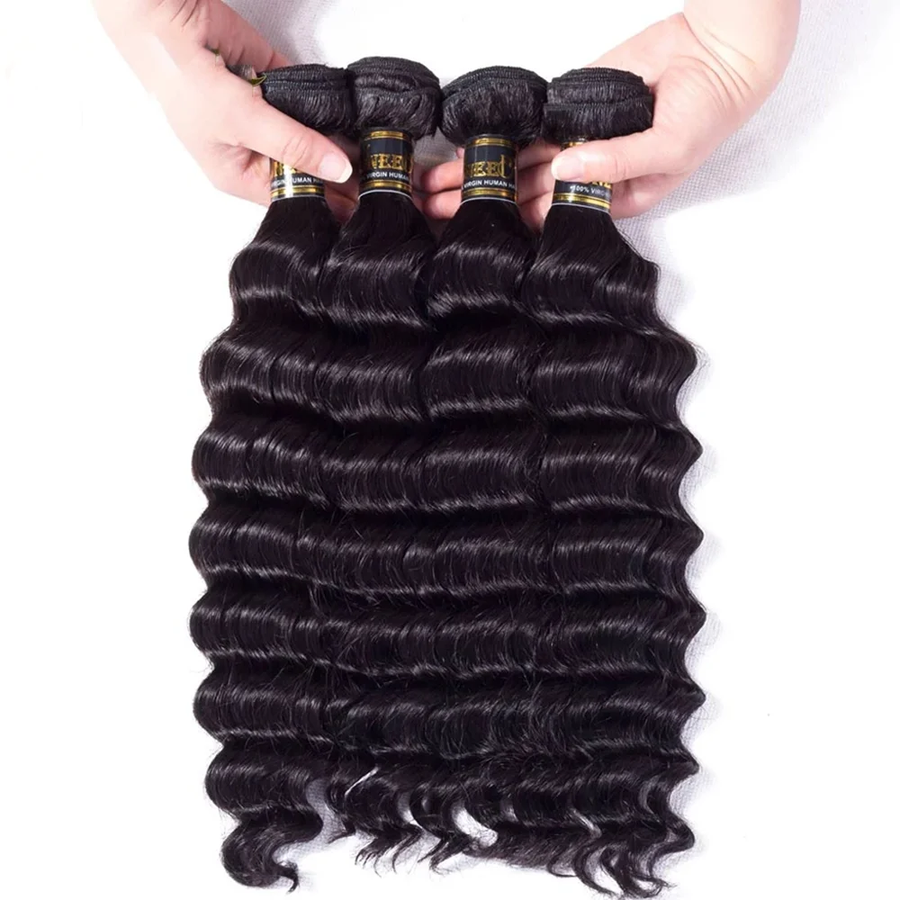 30 32 40 Inch Peruvian Hair Bundles Loose Deep Wave Human Hair Extensions Long Length Remy Hair Natural Color 1 Piece Hair Weave