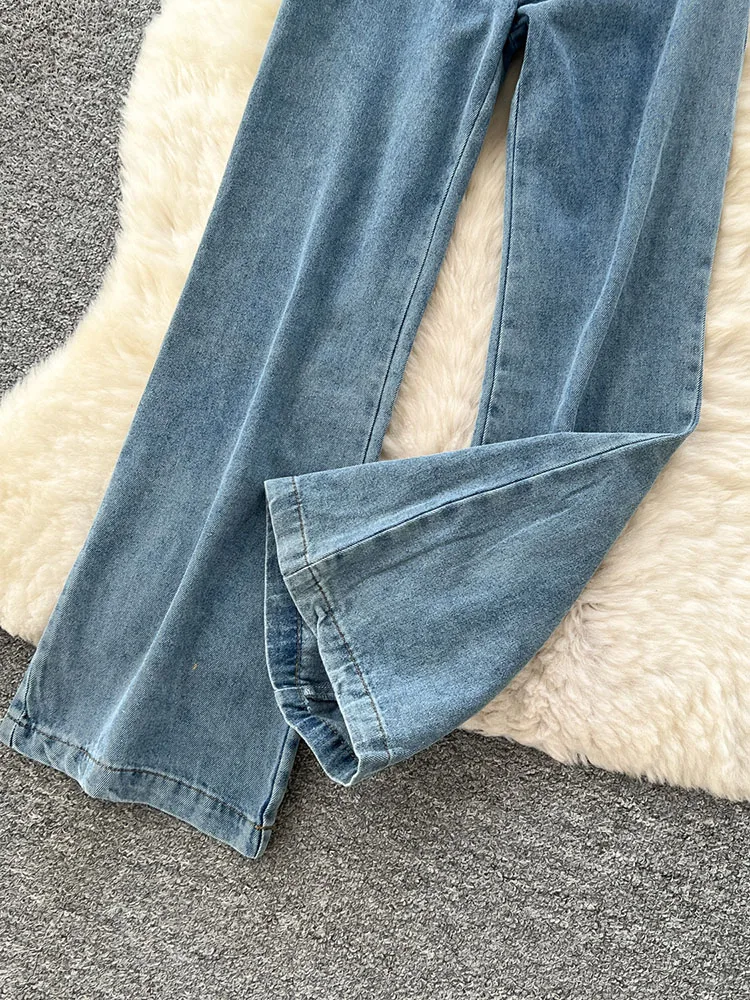 レトロデニムジャンプスーツ レディース 夏 2025 アップリケボタン フルパンツ 韓国風 ハイストリート ルーズストレートレッグ オーバーオール