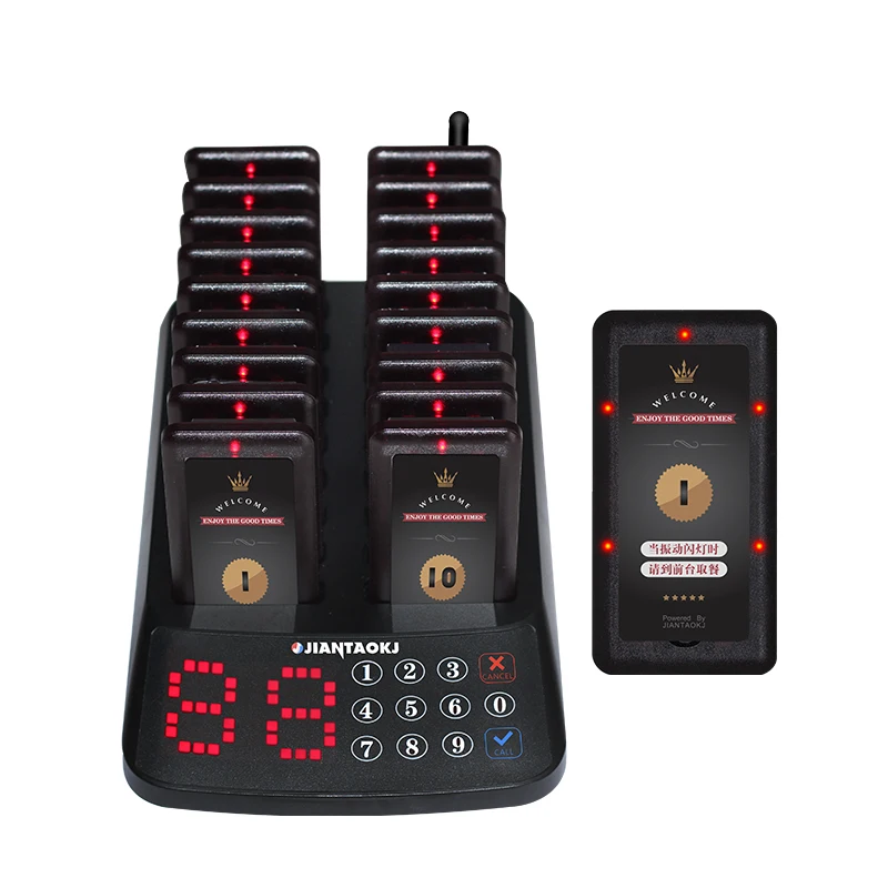 ZXY JT-913 Manufacturer Factory 24W Touch Waterproof Oil-proof Vibrating Buzzer Coaster Table Guest Service Calling Restaurant P