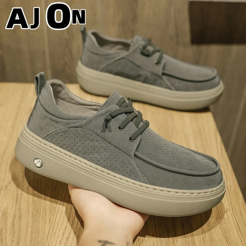 

Autumn and winter new men's casual canvas shoes fashion breathable shoes loafers outdoor comfortable shoes flat shoes driving sh