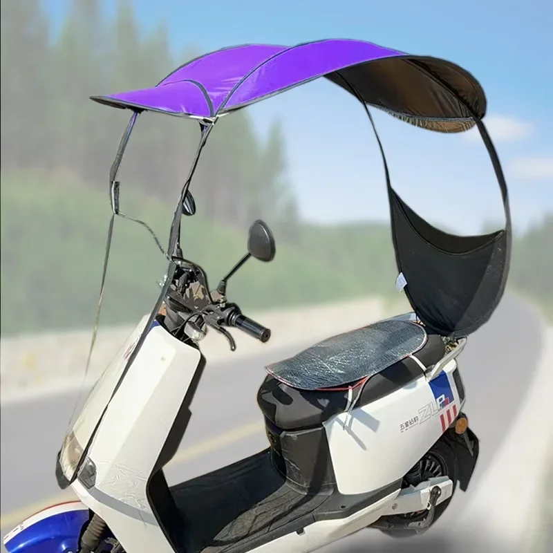 Capa Windproof Para Motocicleta Elétrica, Rainproof Rain Shelter, Espessamento Sun Shading, Proteção Solar, Novo