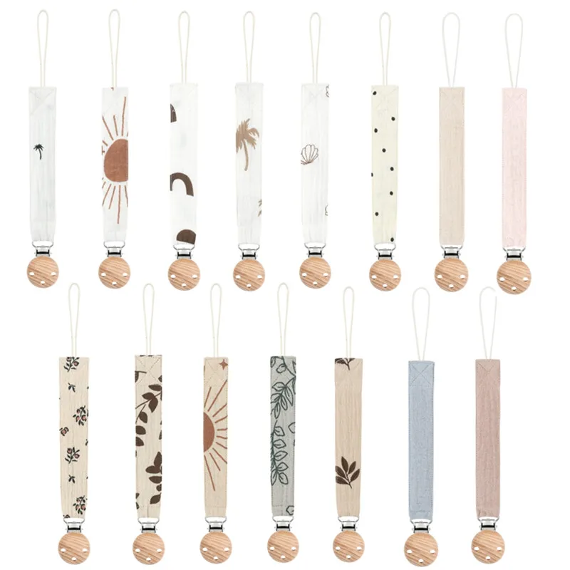 Cotton Baby Pacifier Clip Chain New Newborn Nipple Holder Teether Toys Anti-drop Dummy Soother Chain Clips Baby Shower Gift