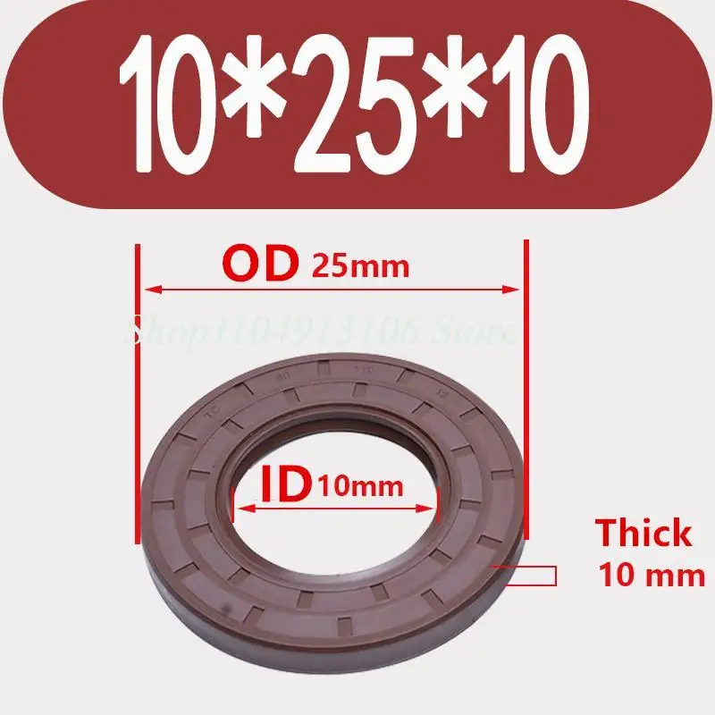 1pc FKM High Temperature Gasket Acid Resistance OD 62-120mm Thick 5-13mm ID 50-60mm Brown Fluorine Rubber TC Skeleton Oil Seal
