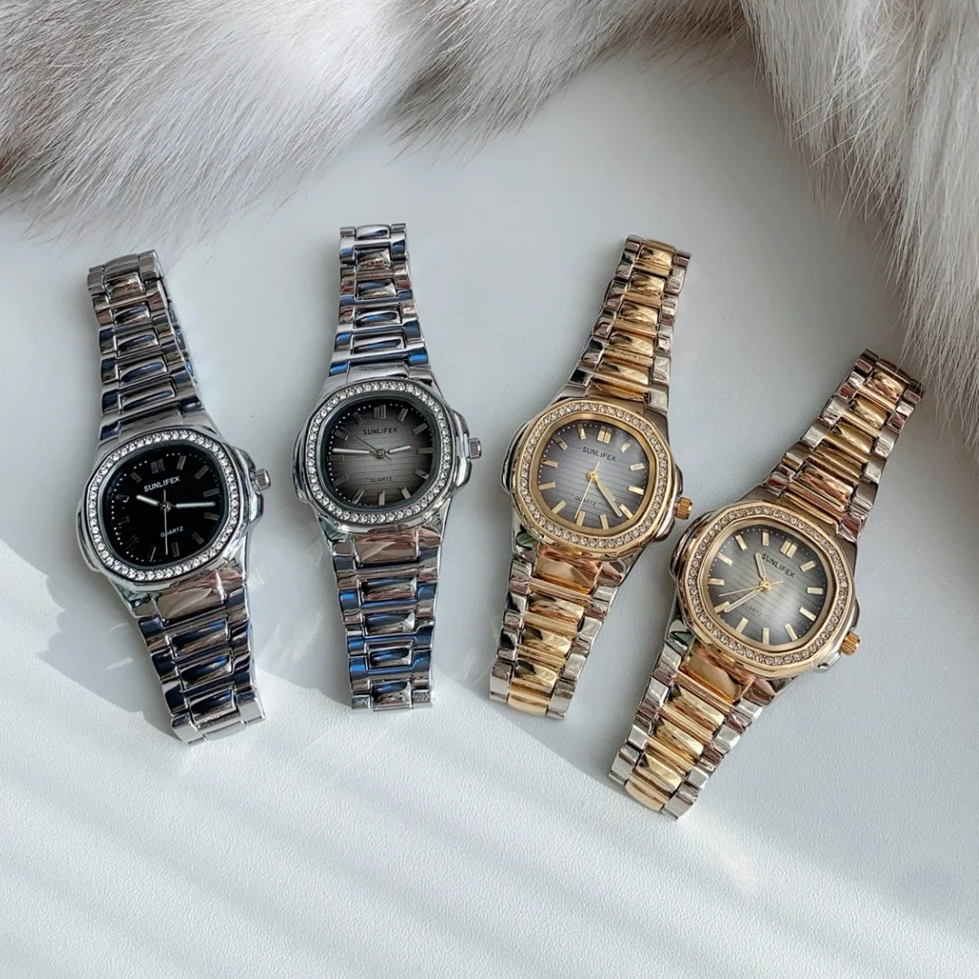 Sunlifex Women Quartz Watch Business Rhinestone Wristwatches Gift For Friends Family Women's Watches Relogio zegarek damski