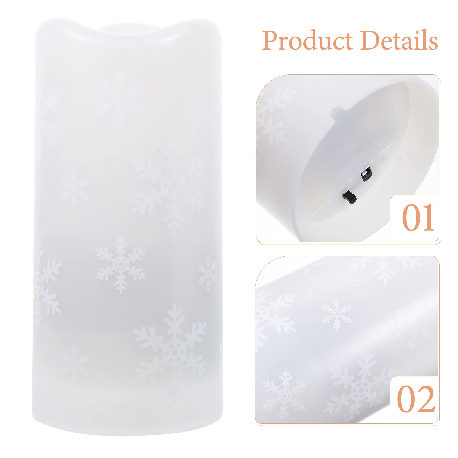 LED Nightlight Taper Candles Snowflake Pattern Projection Lamp Party for Home Flameless