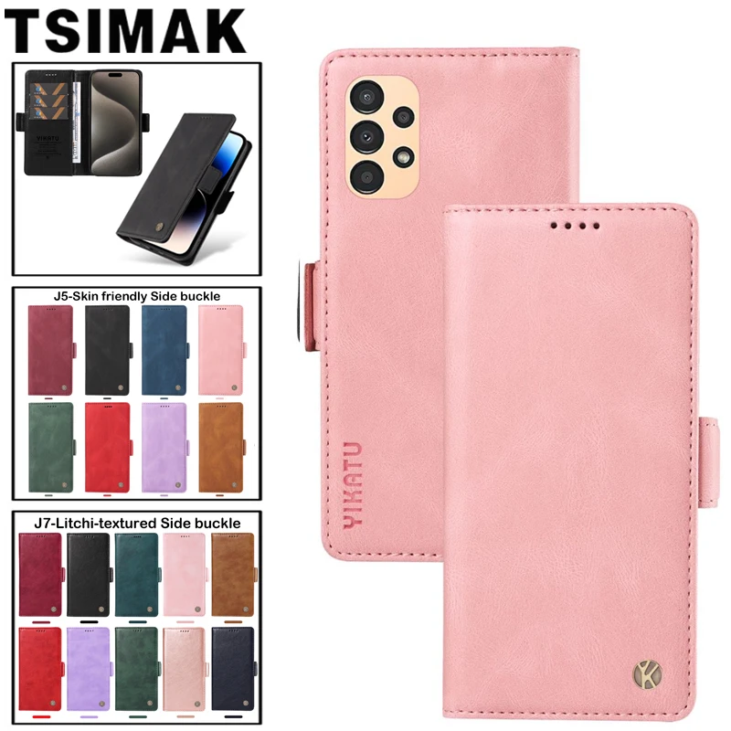 Flip Wallet Phone Case For Samsung Galaxy A52S A12 A22 A32 A52 A72 A21 A21S A31 A41 A51 4G 5G Skin friendly Leather Card Cover
