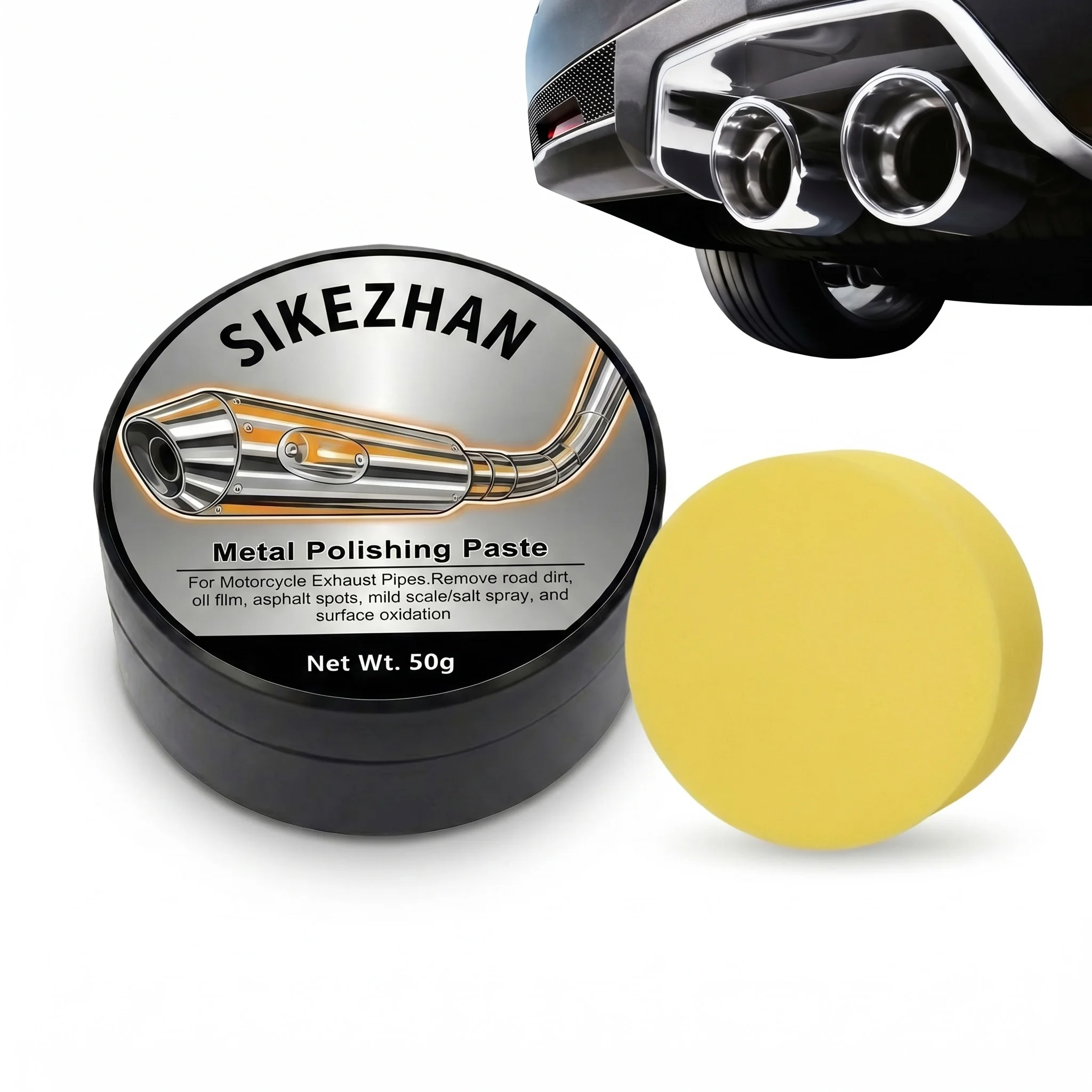 Exhaust Pipe Polish Paste Rust Remover Chrome Cleaner Heavy Duty Brightening Cream For Auto Motorcycle Muffler Stainless Steel