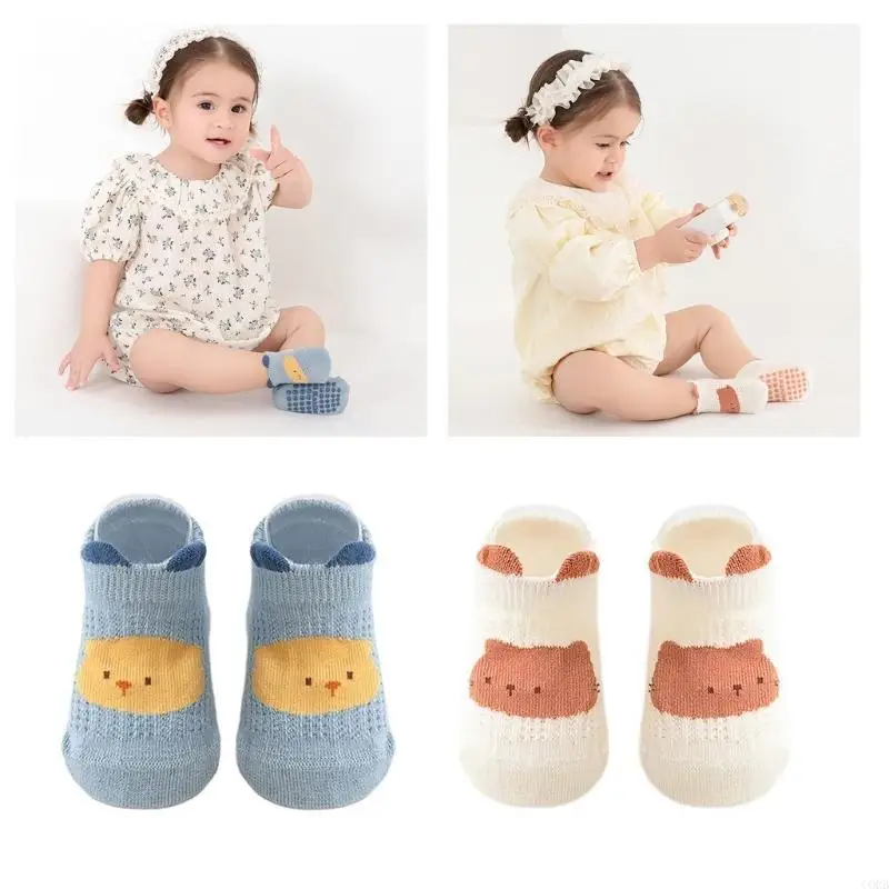 CORB Baby Ankle Socks Breathable High Elastic Grip Sock Toddlers Socks Spring Cotton Socks with Anti Skid Soles for Infant