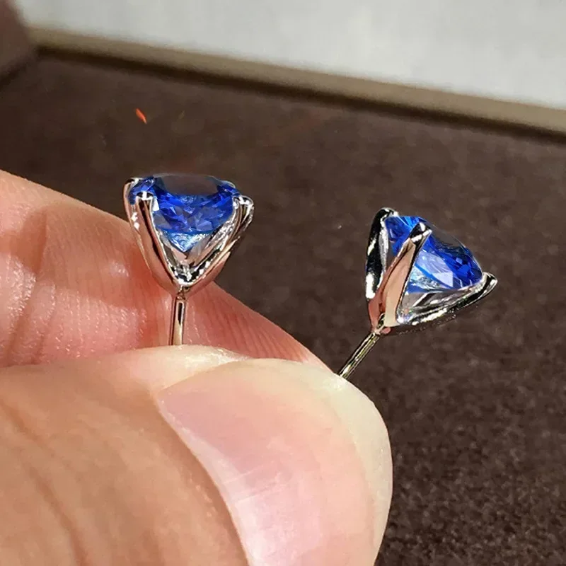 Classic and Simple Four Claw Single Diamond 50 points, 80 points, 1 carat Jewelry High end Trendy Personalized Fashion Earrings