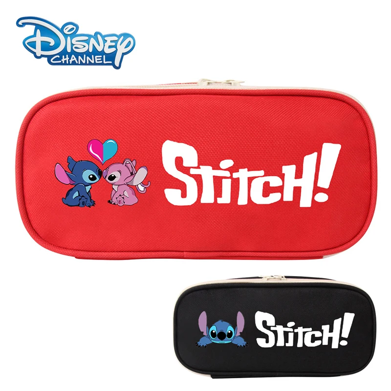 

Disney Stitch Canvas Pencil Case Kawaii Anime Figures Zipper Pen Holder Multi Function Pen Bag School Stationery Student Gifts