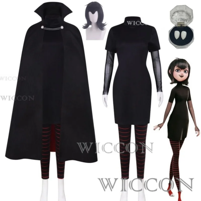 Dracula Mavis Cosplay Costumes With Wig Hootel Transylvania Role Play Halloween Carnival Party Outfit For Children Women Girls