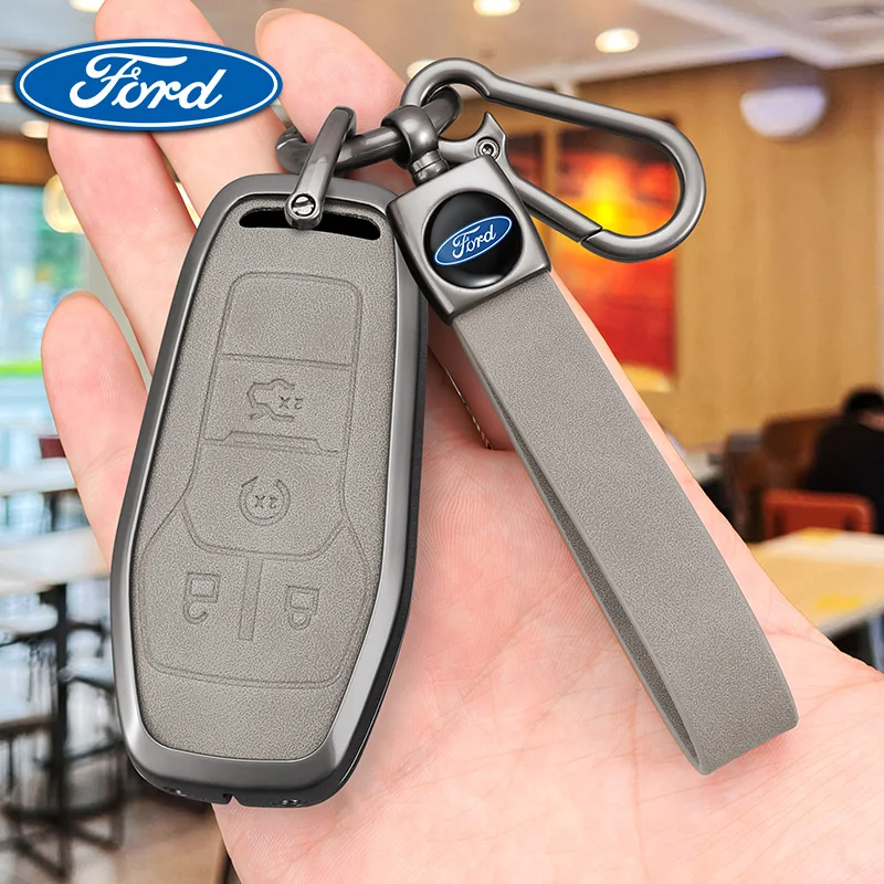 Zinc Alloy Car Key Case Fob Cover Shell for Ford Fusion Mondeo Mustang F-150 Explorer Edge 2015 2016 2017 2018 Auto Accessories