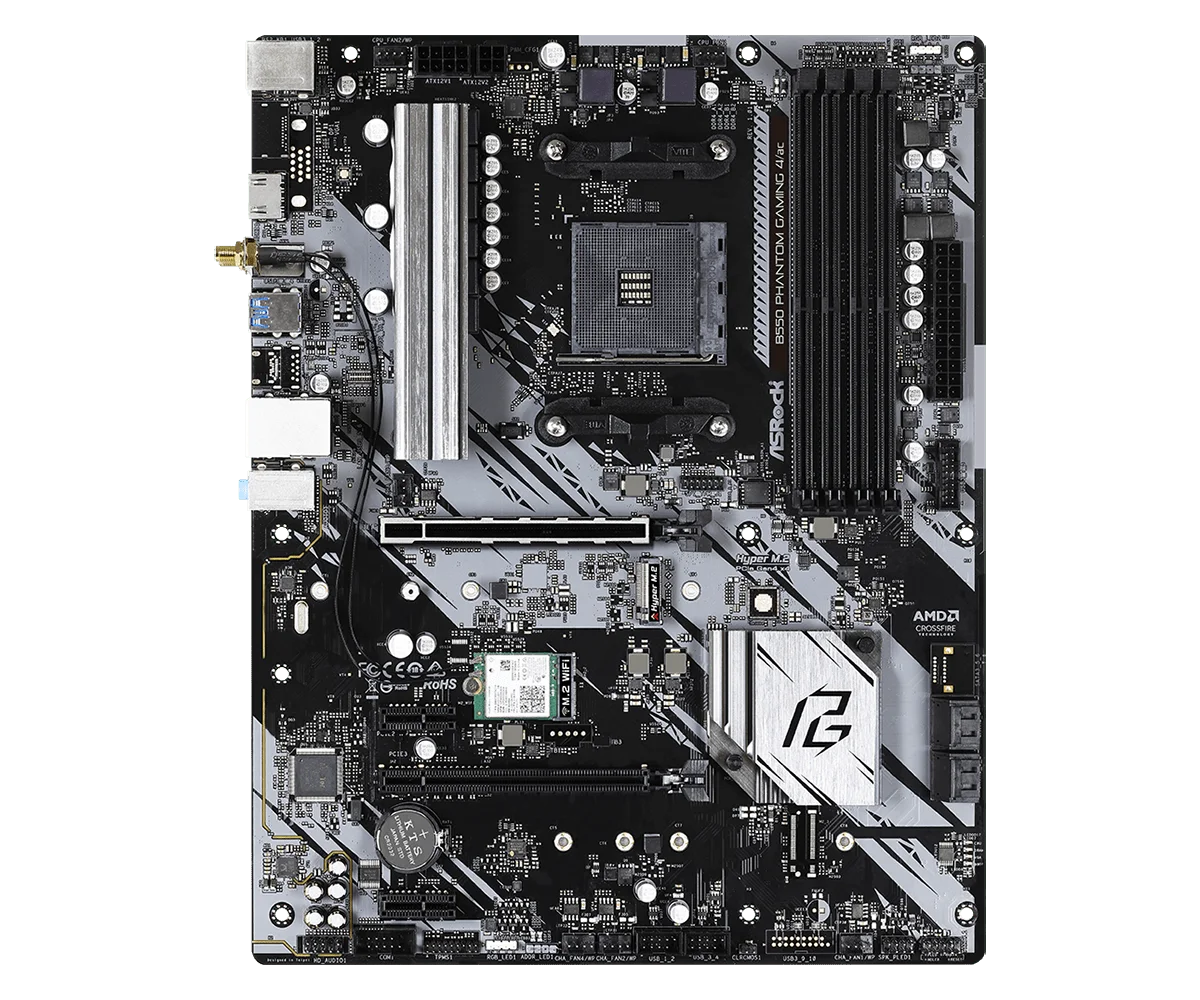 ASROCK B550 Motherboard B550 PHANTOM GAMING 4/ac  Motherboard Socket AM4 DDR4 128GB support Ryzen 5 5600X 3200G 5700 3600 ATX