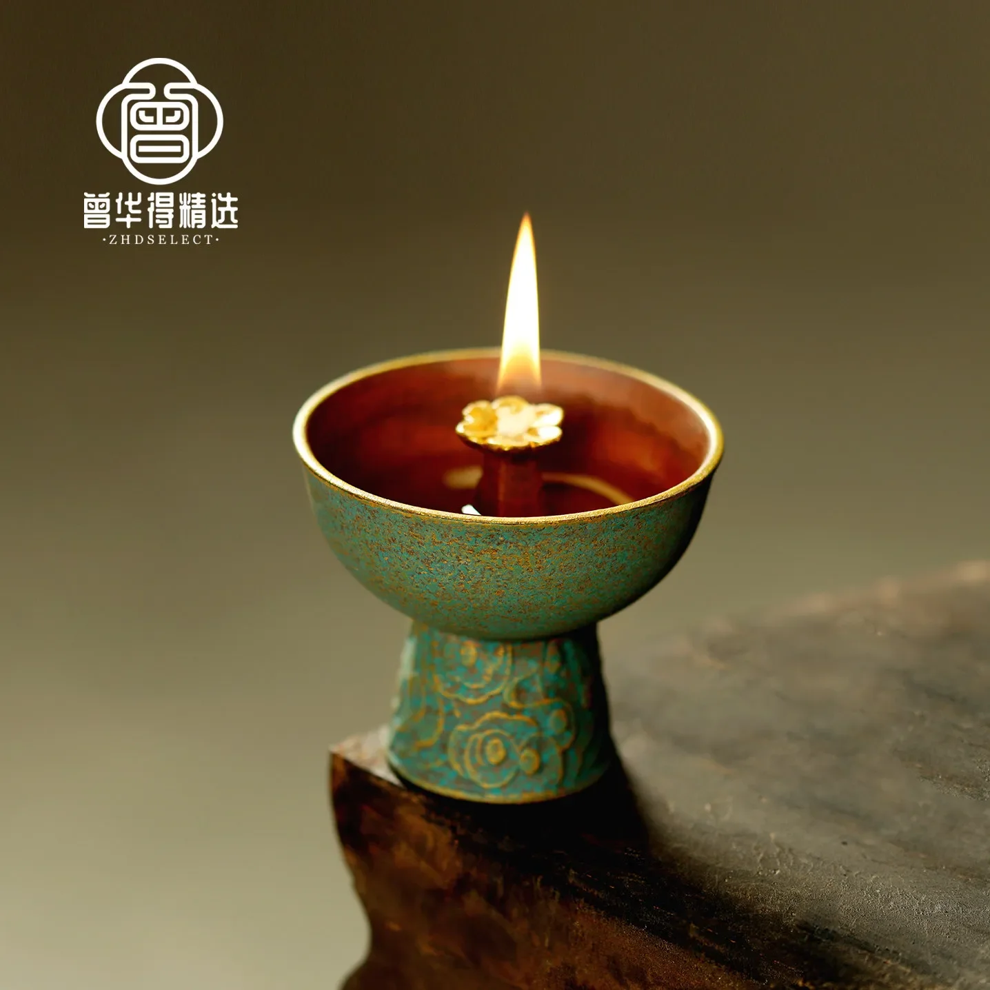 Handmade Ghee Lamp Holder Household Candle Wick Old-fashioned Light Oil Zen Philosophy Candlestick Bedroom Home Decor Gift