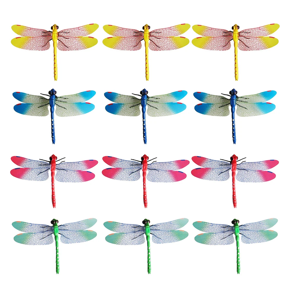 

20 Pcs Simulated Dragonfly Decoration Figurines Artificial PP Material Mini Size Creative Decor Supplies