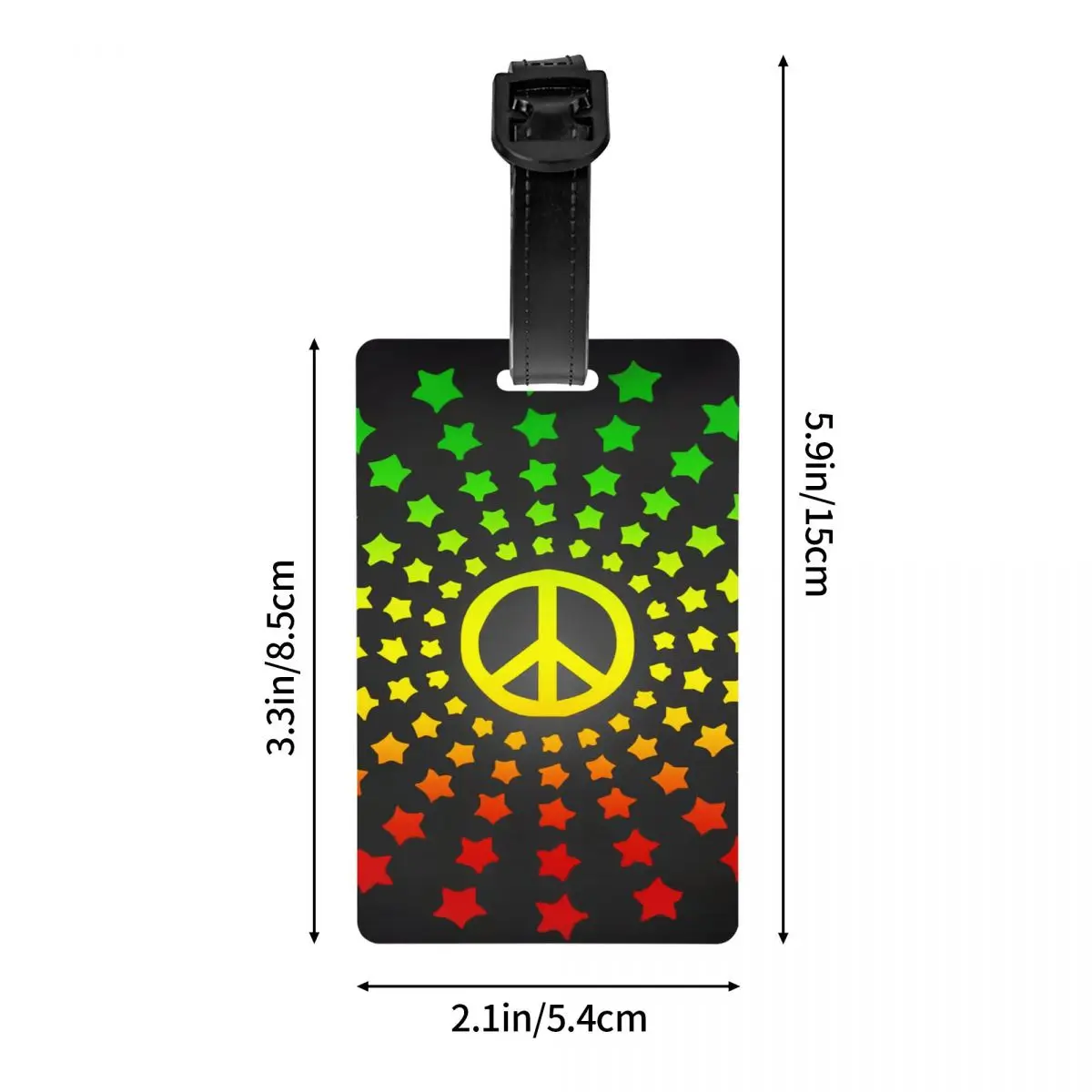 Rasta Reggae Paz Logo Tag Da Bagagem, Mala Bagagem Privacidade Capa ID Rótulo, Capa Mala Personalizada