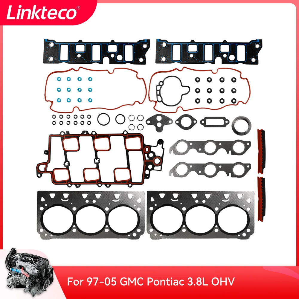 Linkteco Engine Rebuilding Kits For GMC Pontiac 3.8L OHV second design headhead gasket set 1997-2005 Years OE HS9917PT3