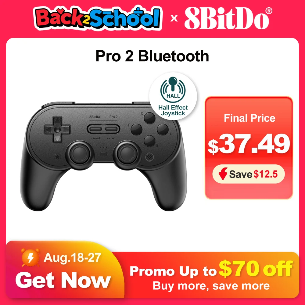 Controller Bluetooth 8Bitdo Pro 2 Nintendo Switch PC Windows 10 11 Gamepad Joystick ad effetto Hall aggiornati supportati da Apple iOS