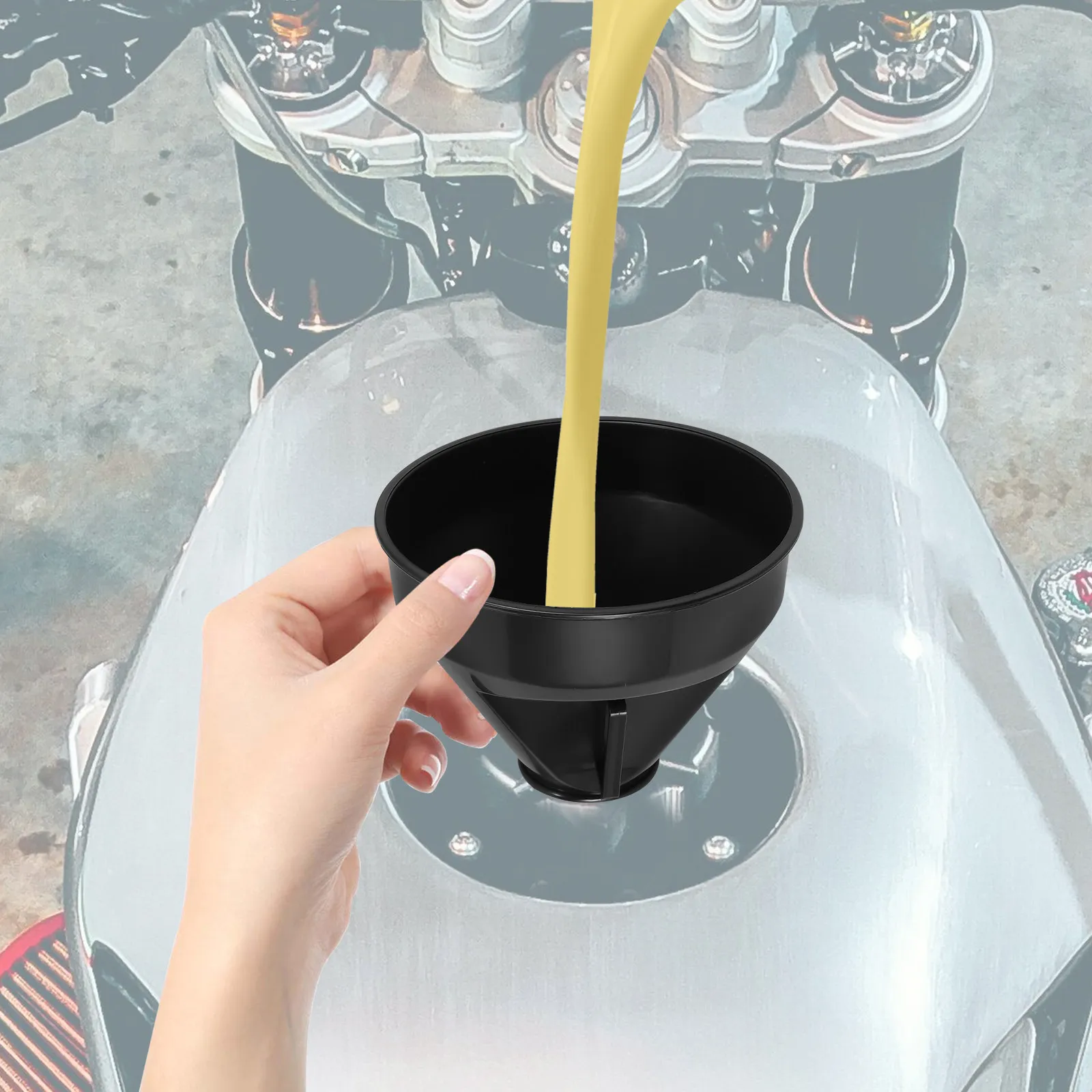 

Motorcycle Oil Funnel with Flexible Extension Hose for Easy Fueling Engine Oil Transmission Coolant Refilling Car Suv Rv Truck