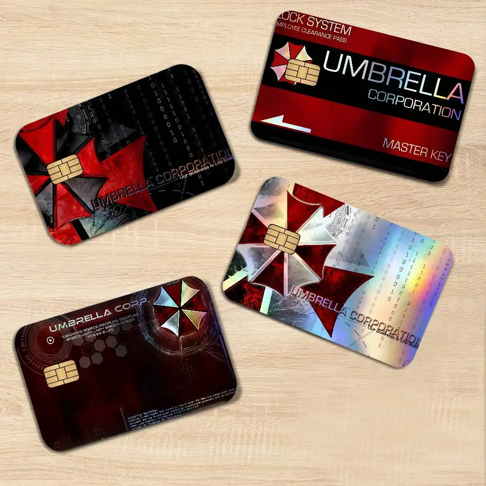 Umbrella Corporation Laser Glow Bank Card Stickers Stylish Removable Personal Card Decals