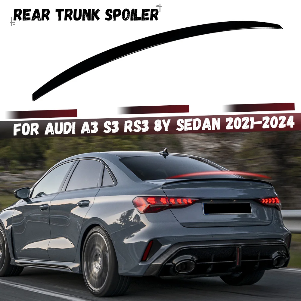 Alerón Trasero para Audi A3 S3 RS3 8Y Sedán 2021 2022 2023 2024, Alerón Superior para Maletero, Kit de Carrocería Tuning