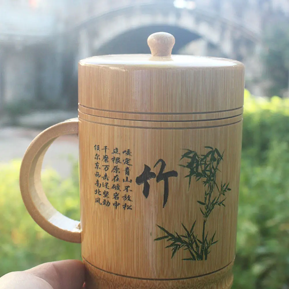 

Chinese Bamboo Tea Cup Bamboo Water Mug Portable Lightweight Coffee Mug Household Drinking Cup Daily Use