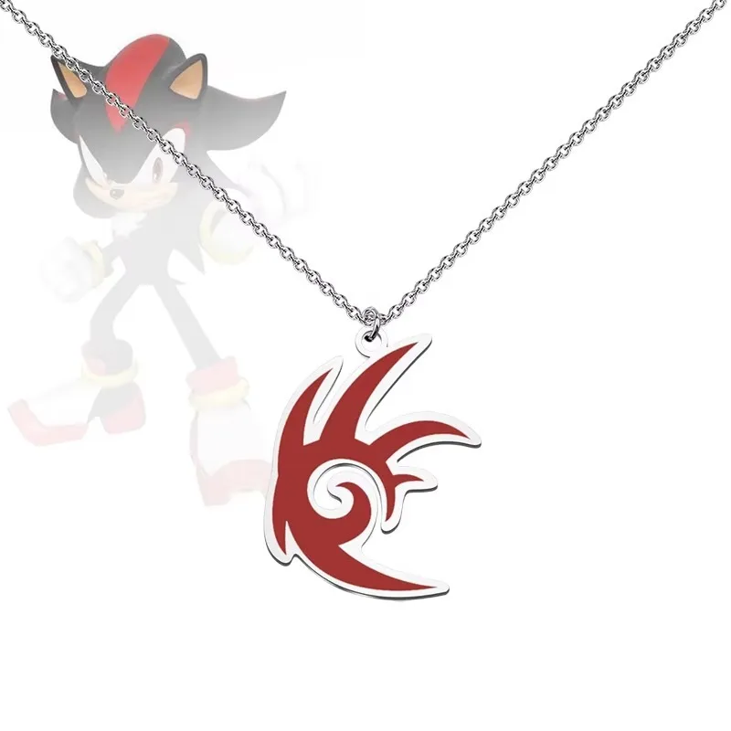 Cartoon Film Sonics Anime Figure Shadows Necklace for Men Women Cool Jewelry Children Charms Pendants Chains Accessories Gifts