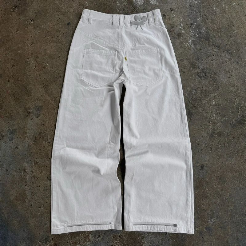 

Y2k Straight Baggy Jeans Pure White Anti Drag Cuff Men Women Casual Pants Premium Vintage Classic Streetwear Wide Leg Trousers
