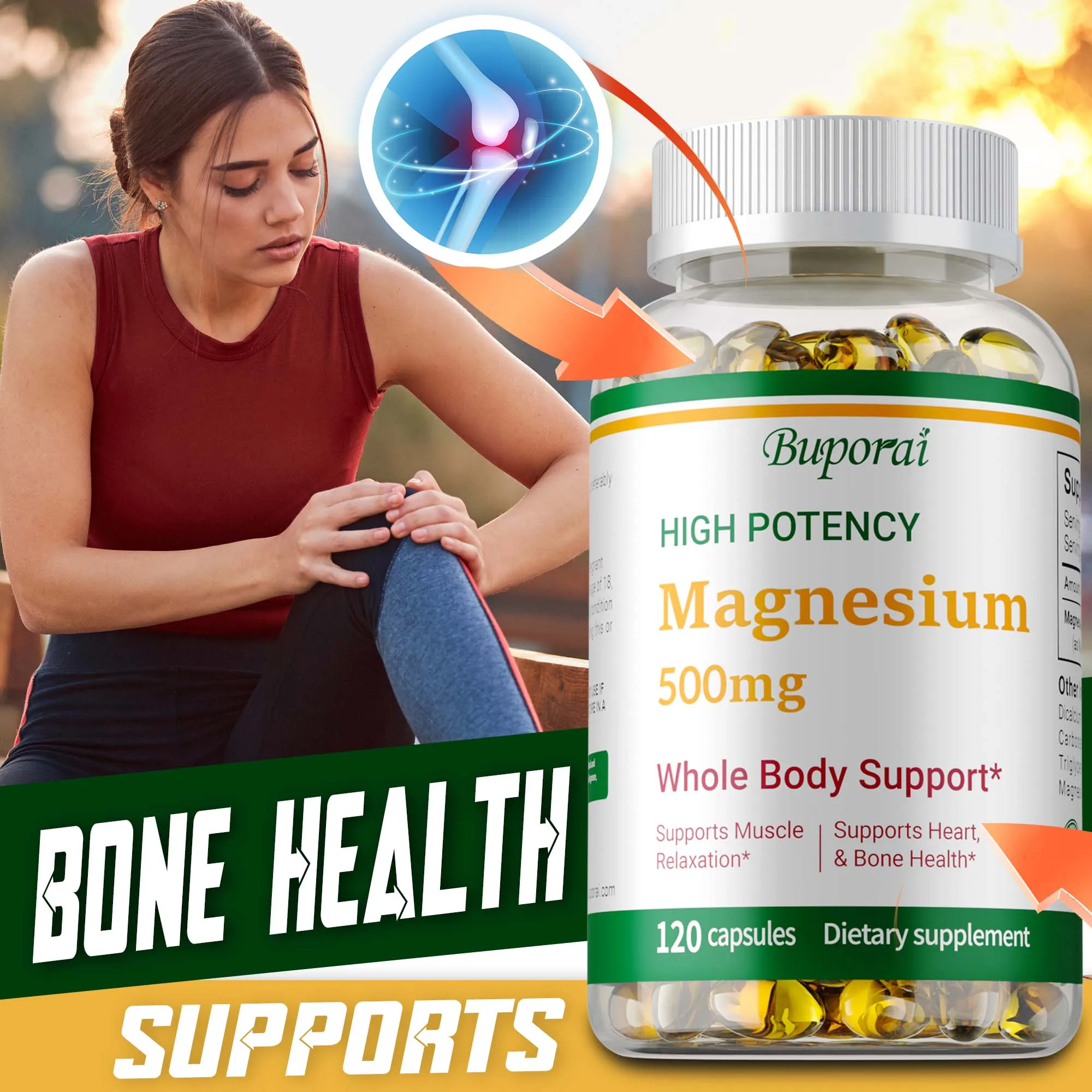 

High Potency Magnesium Supplement - For Absorption, Soothe Nerves, Helps Maintain Bone and Muscle Health, Energy Metabolism