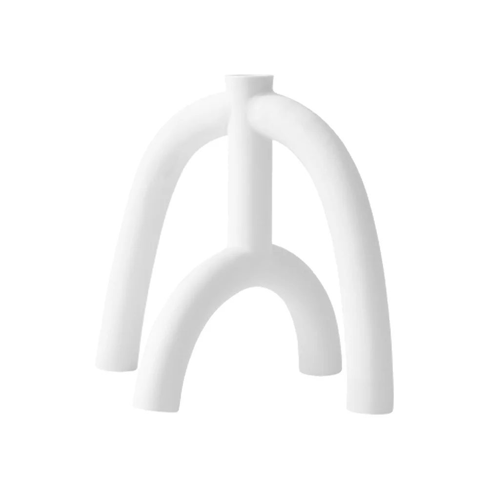 

1Pcs Ceramic Holder Simple Design White Nordic Style Decorative Candlestick for Home Wedding Party Tabletop Decoration