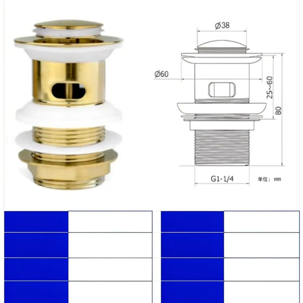 High Quality Stainless Steel Bathroom Sink Drain Plug Pop Up Basin Waste Strainer 1 1 4 Inch Overflow Drain Assembly