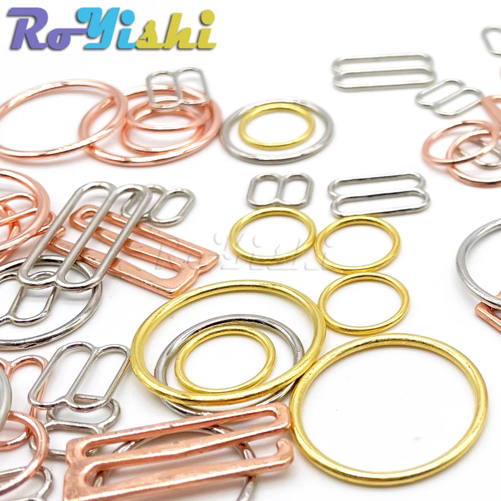 100 Pcs/Lot 6mm~25mm Metal Bra Strap Adjust Buckles Underwear Sliders Rings Clips For Lingerie Adjustment DIY Accessories