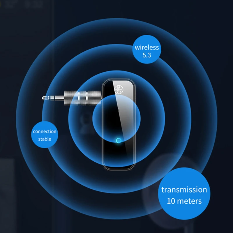 New Upgrade Bluetooth 5.3 Audio Transmitter Receiver 2 in1 Wireless Adapter 3.5 AUX Stereo Music Mini A2DP For Car TV PC Headset image 2