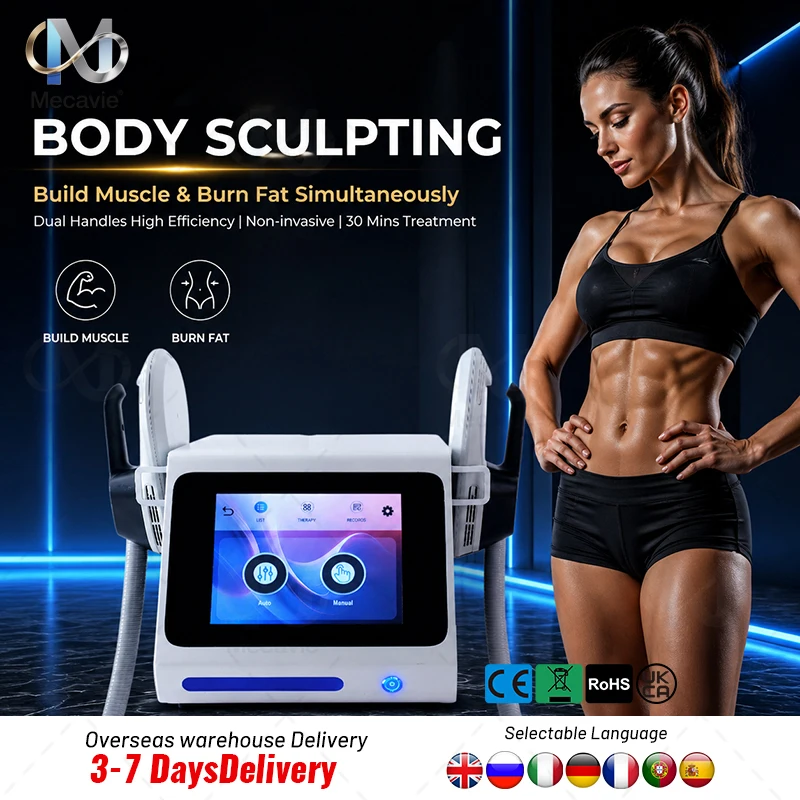 High Power Electromagnetic Body Sculpt Device RF Fat Reduction Muscle Building Body Contouring Slimming Machine For Salon Home