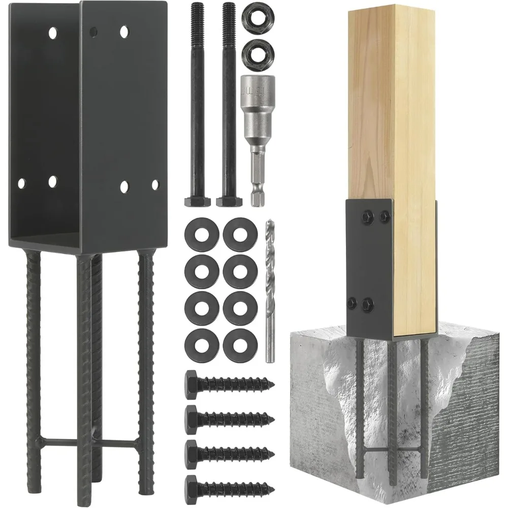 

Сверхмощный U-образный держатель из нержавеющей стали 4x4 (актуальный 3,5x3,5) для мокрой бетонной ограждения, основание стойки, для забора, перила на палубе