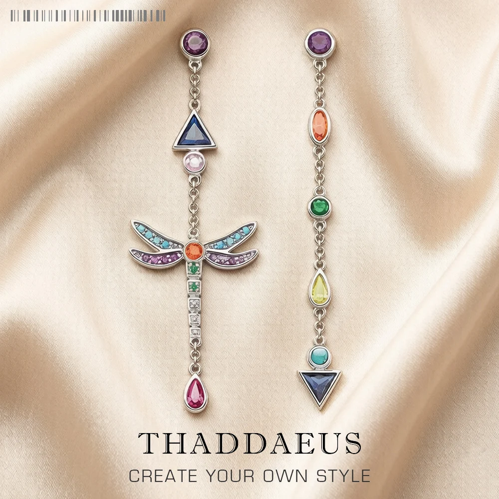 Earrings Play Of Colours Dragonfly,Europe Lightness Fine Jewelry For Women Summer Brand New Sterling Silver 925 Gift