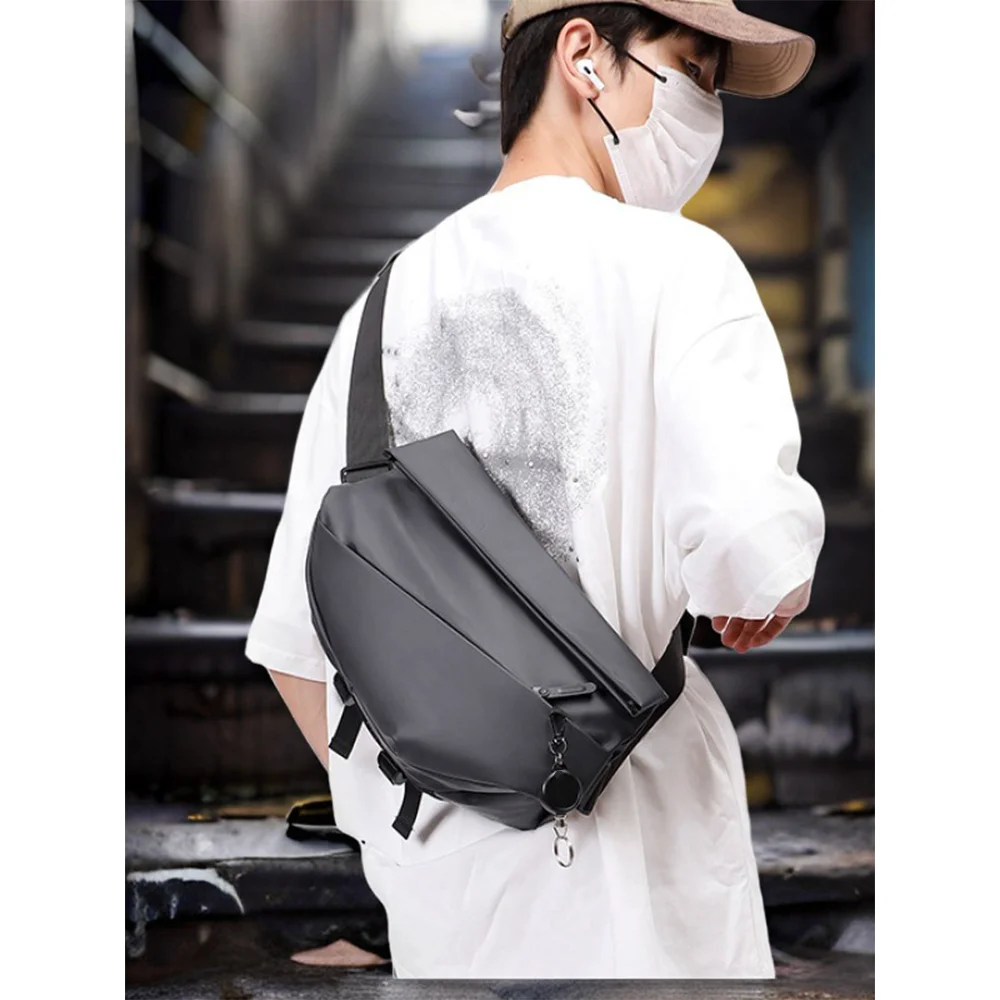 Multi Functional Men's Crossbody Bag Chest bag Men's Cycling Charter Single Shoulder Backpack Men's Sports Commuting Bag