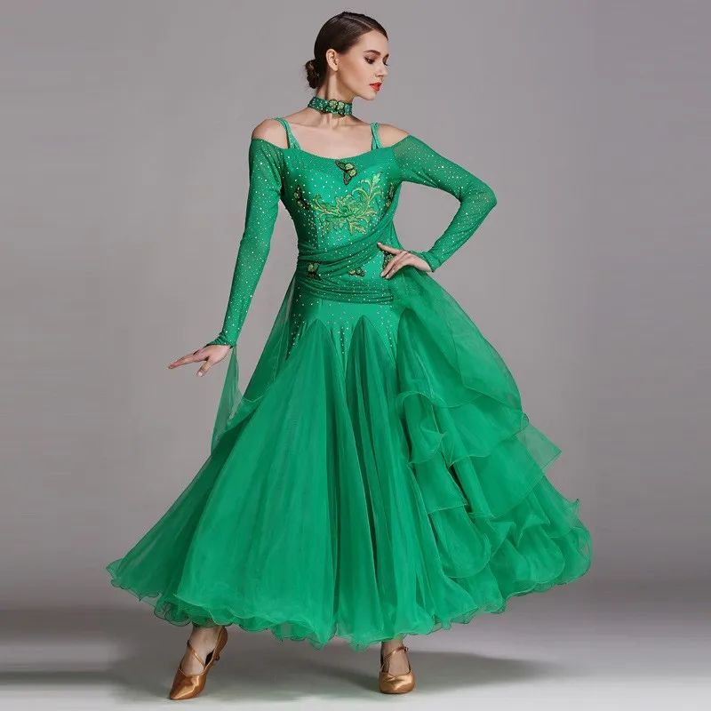 Spectacle de danse Porter Femmes Filles Jaune Bleu Rouge Salle De Bal Concurrence Robe