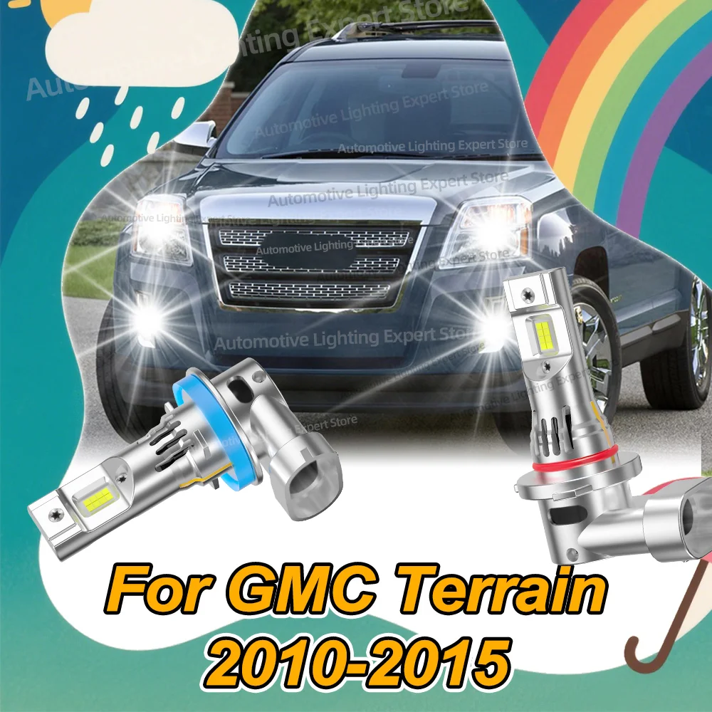 

2/4 шт. светодиодные автомобильные фары, лампы Canbus с вентилятором Turbo 6000K для GMC Terrain 2010 2011 2012 2013 2014 2015