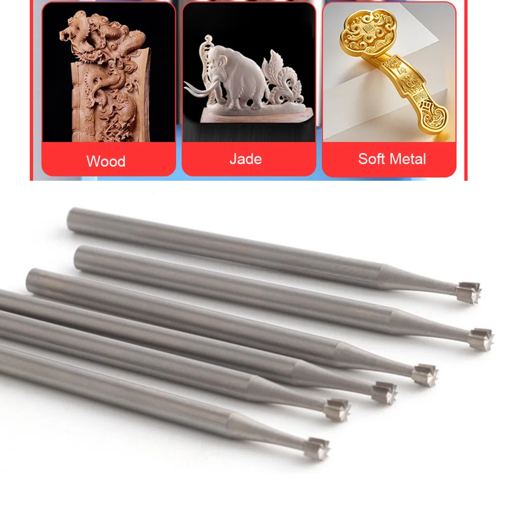 6Pcs in one size  Inverted Cone Burr Jewelry Engraving Burr 010-023 High Speed Steel Grinding Head
