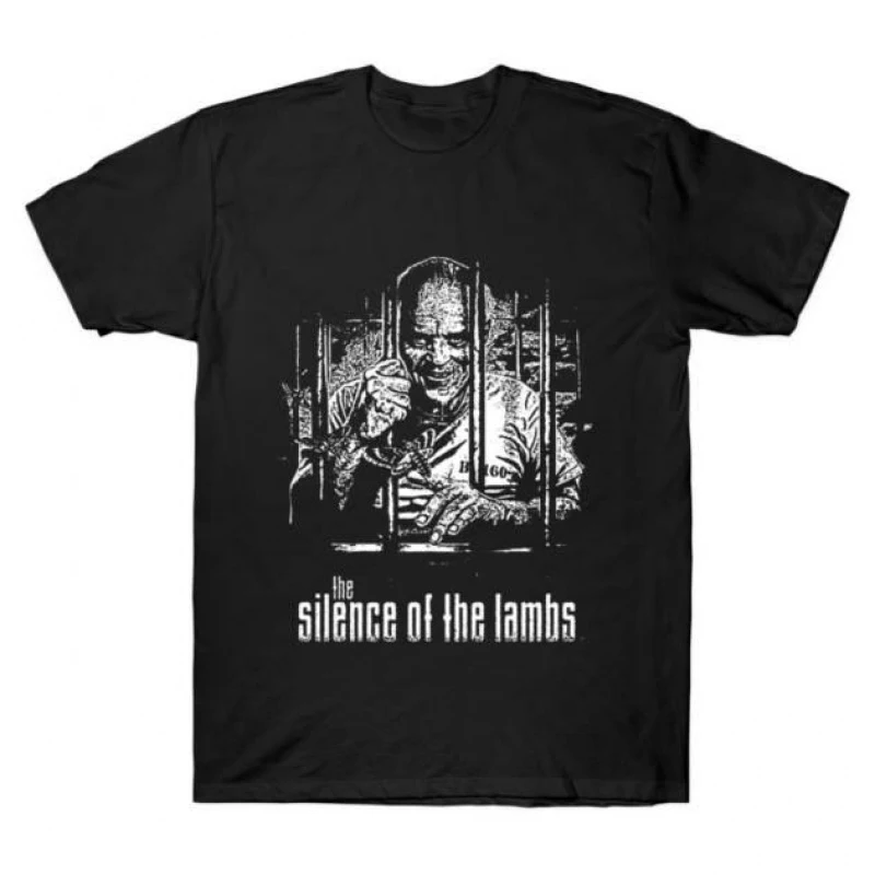 

0426 Silence of the lambs Horror movie Hannibal Gift t shirt Scary Cannibal Graphic Clothes 100% cotton All size Tee S-6XL