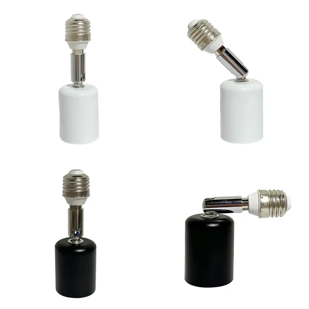 E27 Bulb Socket Extender 90 Vertical 360 Horizontal Adjustment 150W Ceramic Metal Heat Resistant Lamp Adapter Head