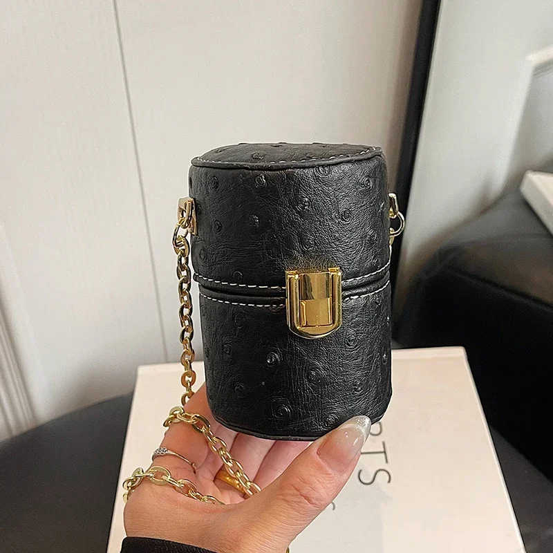 

Черная сумка через плечо с крокодиловым узором, модная мини-сумка для губной помады, дизайнерская сумка и кошелек, женская сумка из искусственной кожи в форме бочонка