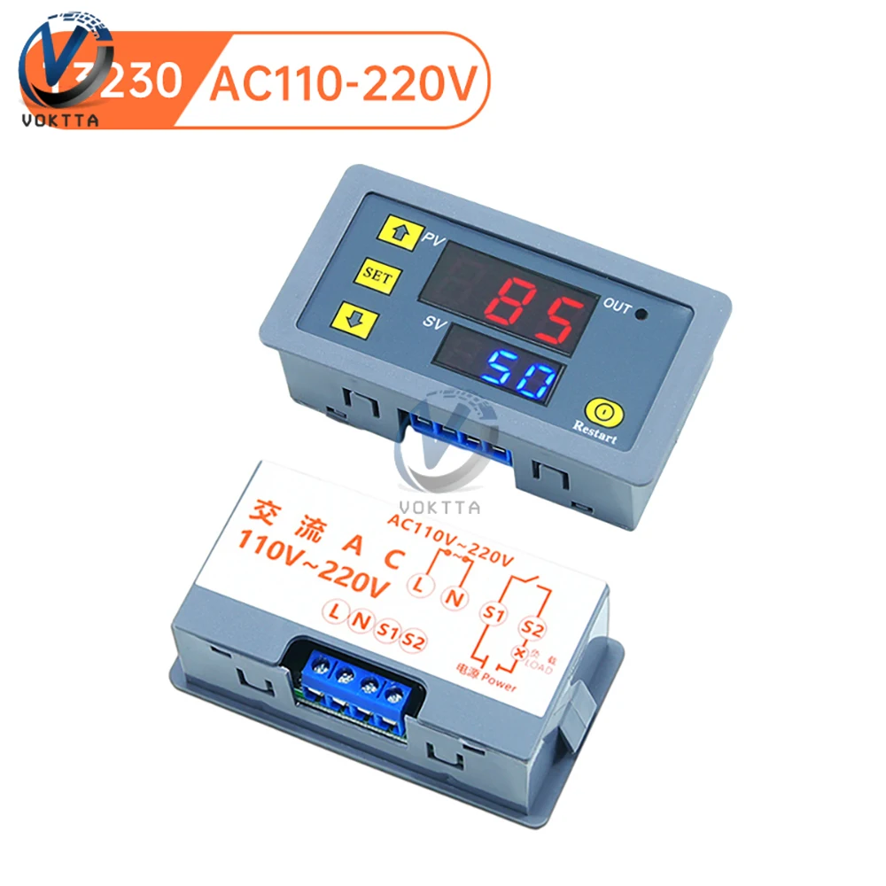 T3230 T3231 Relè temporizzato digitale AC 110V 220V DC 12/24V Interruttore di controllo timer ciclo Relè temporizzato regolabile Interruttore di ritardo temporale
