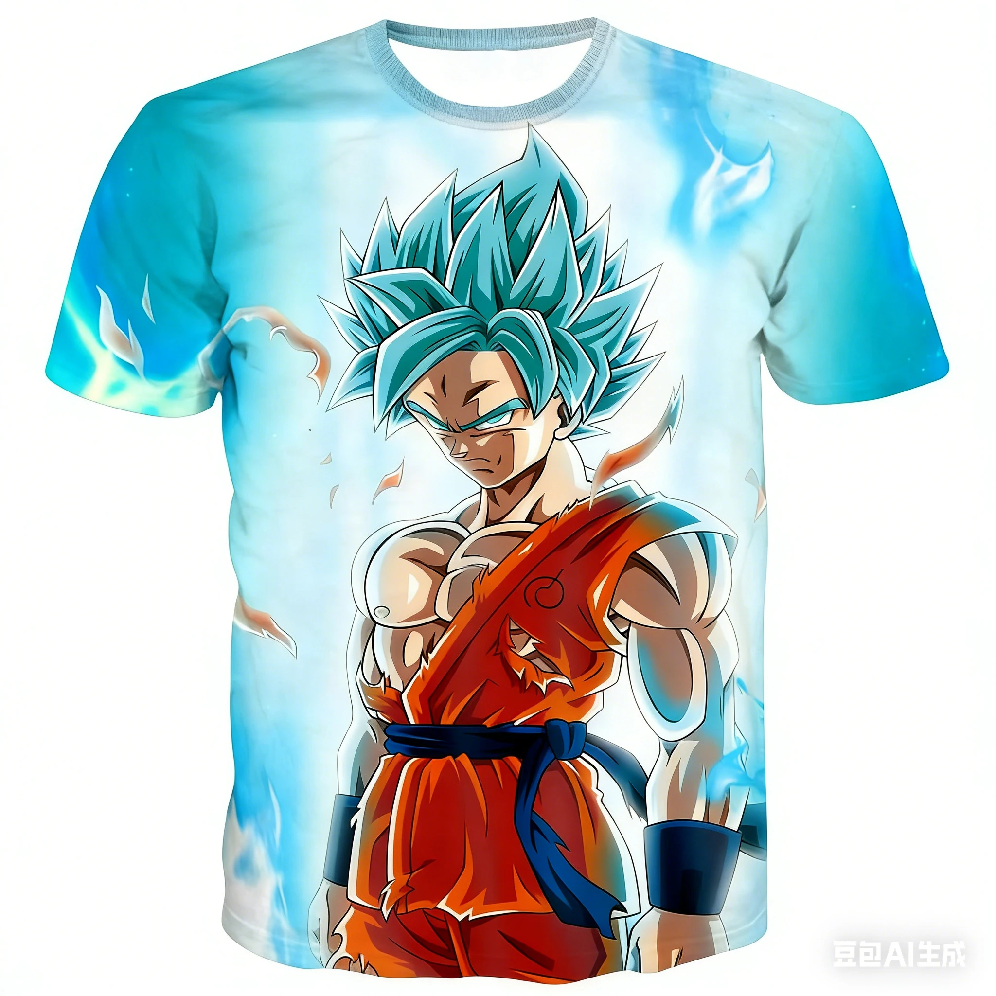Camiseta con Estampado de Anime Japonés Dragon Ball Z, Goku Super Saiyan 2 con Aura Épica Azul, Ropa de Moda para Niños y Adultos, Cosplay