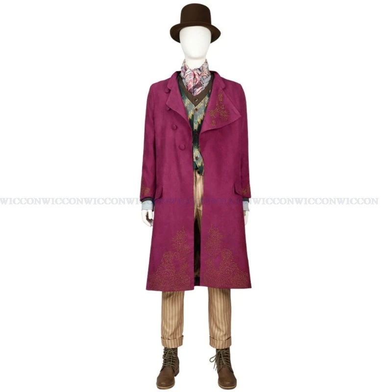 Willy Cosplay Costume Chalamet Wonca Cosplay Suit Outfits Movie Chocolate Wonk Factory Shoes Men Halloween Cosplay Clothes