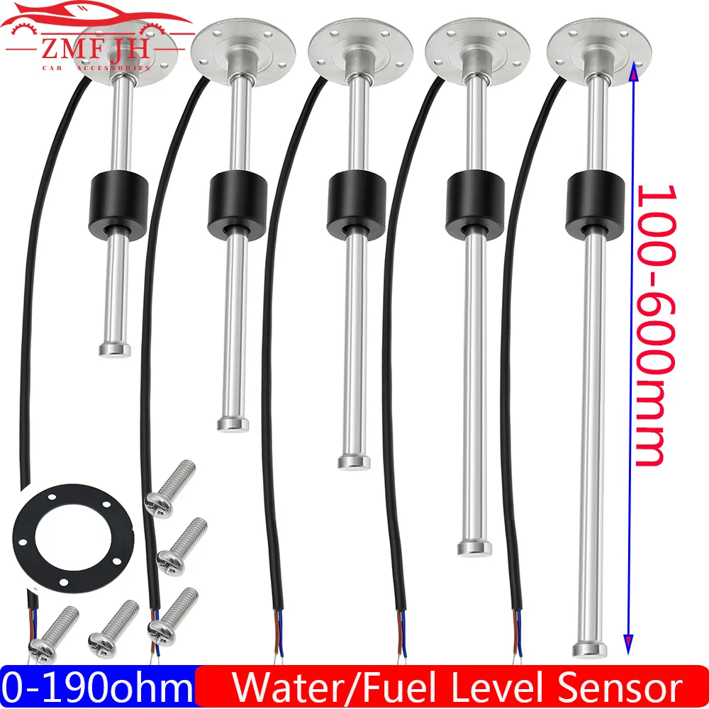 Auto Car Fuel Level Sensor 0-190 ohm Stainless Steel A5 Oil Tank Level Meter Sensor 100-550mm for Boat Car Marine 12V24V