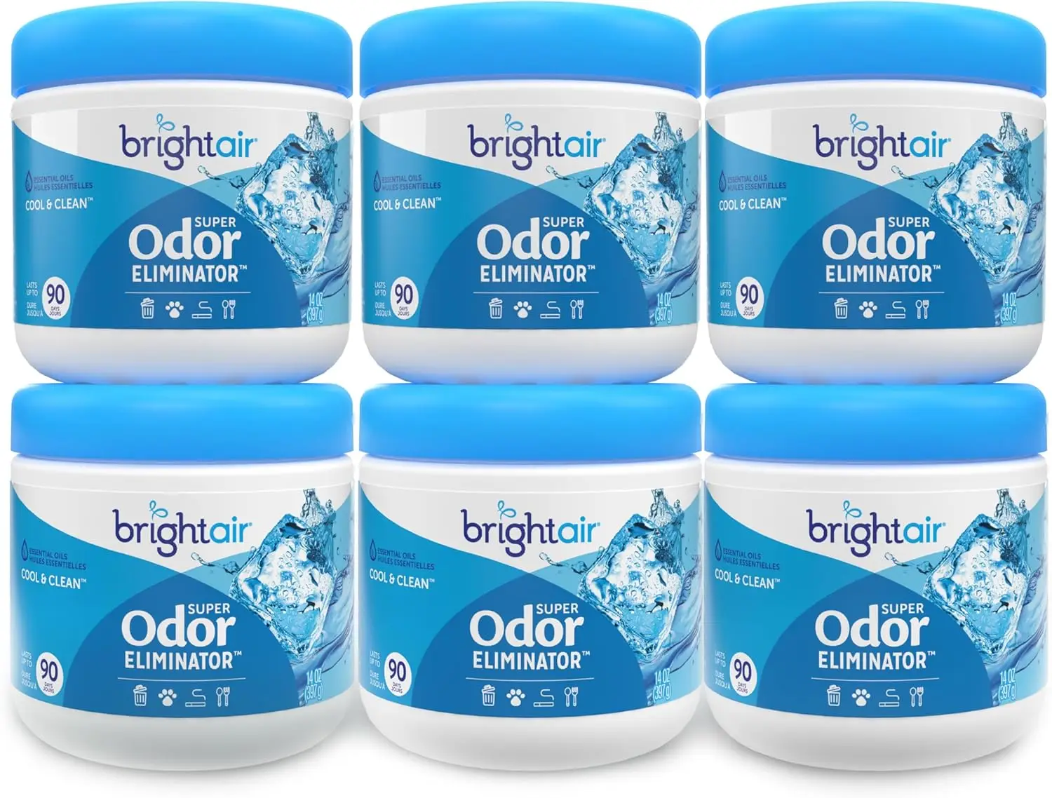 

14 унций. Супер-нейтрализатор запахов, для помещений среднего размера, аромат «Прохлада и чистота», упаковка из 6 штук, освежитель воздуха