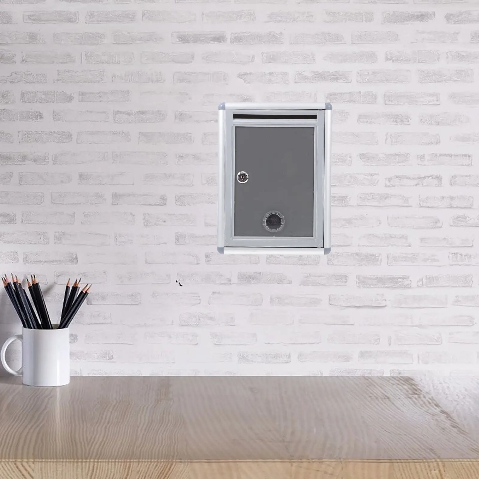 Office Metal Letter Box Lockable Suggestion Case Hanging Post Box for School Mail Storage Collection Office Supplies