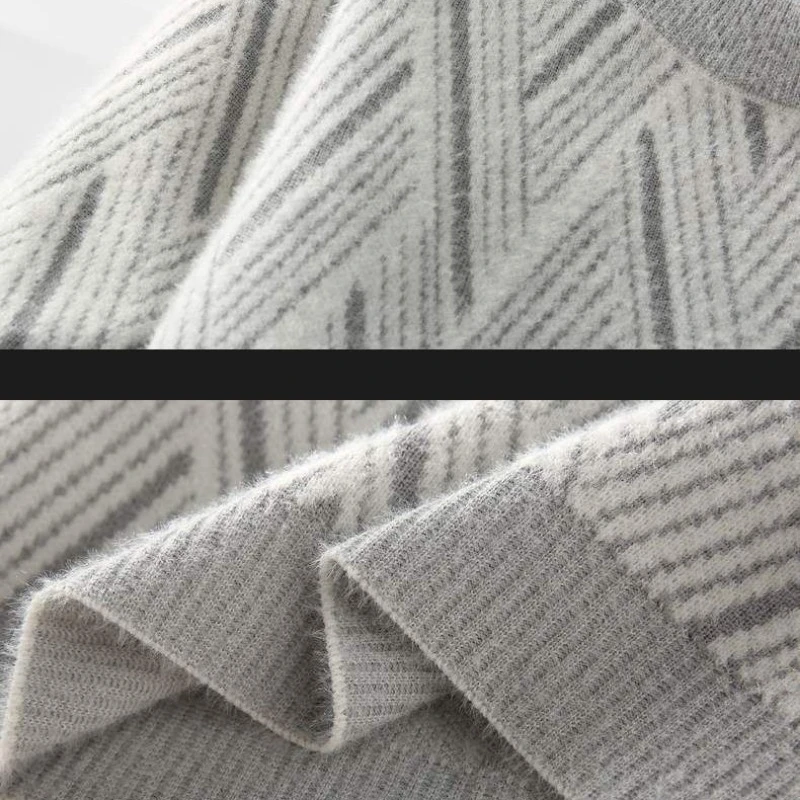 Autunno Inverno girocollo pullover a righe lanterna manica lunga geometrica abbigliamento da uomo maglione lavorato a maglia stile preppy top alla moda